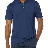 Brooks Brothers 男式高性能弹力短袖纯色 Polo 衫 蓝色色 Small