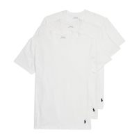POLO RALPH LAUREN 男士4D弹性凉爽透气棉质莫代尔圆领汗衫 防臭网眼设计 平整领口无标签 3件装 白色克鲁斯海军蓝 - 3 件装 Large