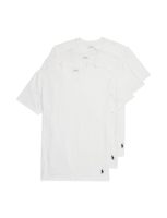POLO RALPH LAUREN 男士4D弹性凉爽透气棉质莫代尔圆领汗衫 防臭网眼设计 平整领口无标签 3件装 白色克鲁斯海军蓝 - 3 件装 Large