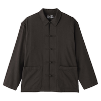 無印良品 MUJI AC24UA6A 法兰绒盘扣 深棕色 S 男士衬衫