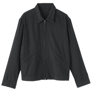 無印良品 MUJI 无印良品 AC24KC6A 法兰绒拉链夹克 深灰色 S