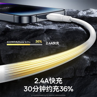 倍思 2.4A快充数据线 紫色 1米 适用iPhone/iPad