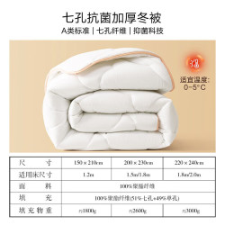 水星家纺 A类亲肤磨毛加厚冬被 150cm×210cm