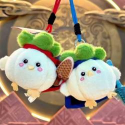 1 武汉文创蒜鸟发声玩偶纪念品搞怪蒜鸟毛绒公仔钥匙扣挂件 蒜鸟