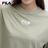 FILA 官方女子针织短袖衫夏新款时尚休闲简约宽松纯棉T恤