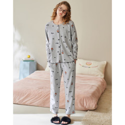 芬腾 布朗熊 睡衣 女 纯棉 全棉 家居服套装