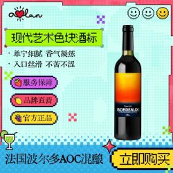 奥兰 艺术家法国波尔多干红葡萄酒 原瓶进口AOC红酒赤霞珠混酿单支