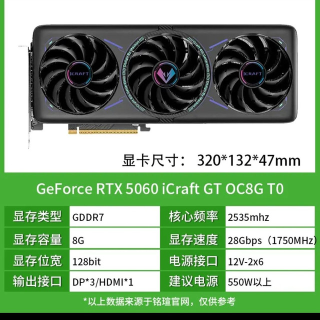 铭瑄 5060 8G 电竞之心 三风扇