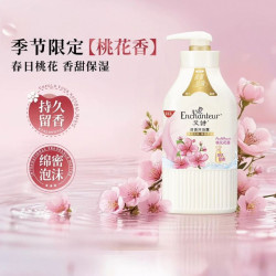 艾诗 沐浴露桃花花香持久留香家庭装沐浴露组合泵加盖 330g*1支