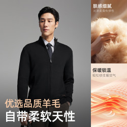 雅戈尔 男士羊毛混纺立领毛衫外套VWHW619962ALA S