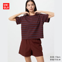 优衣库 棉质舒适短裤女装482646 36 褐色 3XL