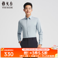 雅戈尔 长袖衬衫男素色DP免烫衬衫棉弹面料舒适透气 蓝色YLDD110781HFY 40