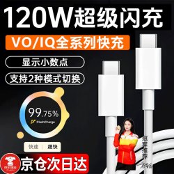 时途 120w数据线适用vivo/iQOO充电线X90/Note/Fold手机超级闪充三星 120w闪充线双typec 闪充线1米