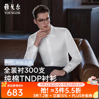 雅戈尔 300支免烫长袖衬衫男VLTP119675BJA 37 （165/80A）