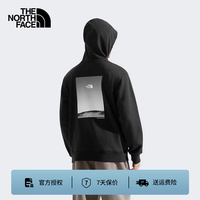 北面 连帽卫衣男款户外徒步运动旅行通勤休闲印花连帽套头衫8F0Q JK3/黑色 M 170