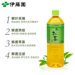 伊藤园 绿茶 茶叶饮料 无糖茶饮料 0糖0脂0卡饮料 900ml*12