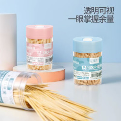 婺峰竹牙签家用一次性剔牙神器水果竹签盒装酒店餐厅商用便携细牙签筒 高档罐装牙签1罐