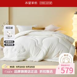 水星家纺 A类阻螨新疆100%纯棉花冬被芯全棉秋冬被 慢时光净味棉花冬被 220cm×240cm