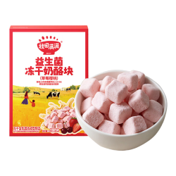 秋田满满 益生菌冻干奶酪块(草莓樱桃)22g