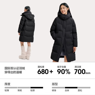 波司登 B260245158 90绒可脱卸帽 黑色 S 女士羽绒服