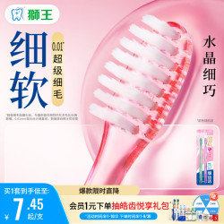 狮王 细齿洁晶彩软毛牙刷 2支