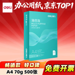 得力 薄荷海/莱茵河/白令海A4打印纸 70g克500张单包复印纸 双面高性价比草稿纸 打印作业 薄荷海复印纸