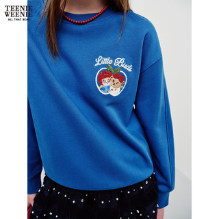 TEENIE WEENIE 小熊刺绣圆领卫衣 蓝色 XL
