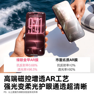 绿联 金甲AR膜Plus AR抗反射 适用iPhone18Pro 钢化膜