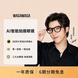 WAGAWAGA Aura AI翻 黑色 蓝牙音频眼镜