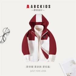 ABCKIDS 男女童三合一冲锋衣外套秋冬2026新款儿童连帽户外服冬装