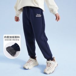 笛莎 童装女童加绒裤子秋冬2023保暖宝宝休闲卫裤儿童运动裤厚