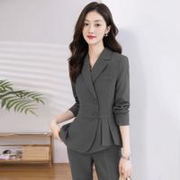 唐娜姿兰 气质显瘦西装职业装女春秋季新工作服外套裤子两件套