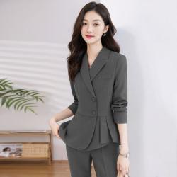 唐娜姿兰 气质显瘦西装职业装女春秋季新工作服外套裤子两件套
