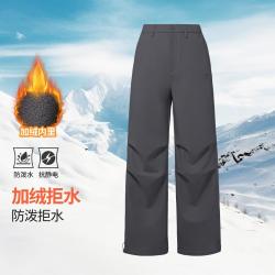 骆驼 软壳裤百搭伞兵裤女加绒抗静电登山裤户外防风工装裤