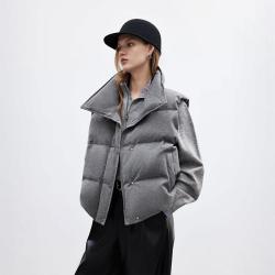 ONLY 2026冬季新款宽松立领短款面包羽绒马甲女