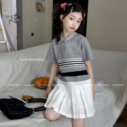 NAIYOU KIDS NAIYOUKIDS 奶油kids童装女童夏假两件连衣裙中大童T恤裙学院风