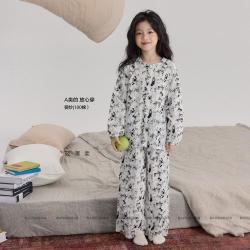NAIYOU KIDS NAIYOUKIDS 奶油kids童装女童印花家居服套装亲子装睡衣两件套