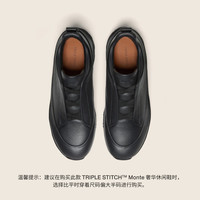 杰尼亚 Triple Stitch™ Monte 黑色皮革休闲鞋 黑色 43