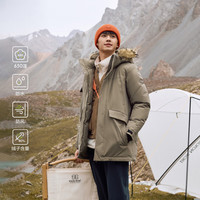 KOLON SPORT可隆羽绒衣防水防风透湿男士中量毛领连帽羽绒服