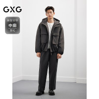 GXG 男装加厚连帽羽绒服美式工装风冬新款#G25DY24200