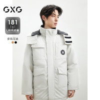 GXG 男装三色可拆卸帽子银离子羽绒服冬季#GED1Y200744