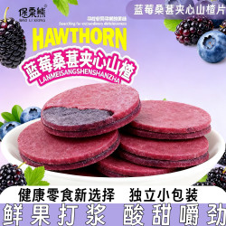 保栗熊蓝莓夹心桑葚山楂片即食鲜果打浆酸甜软糯休闲小零食