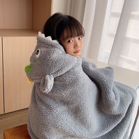 奕竺 秋冬款小学生教室午睡披肩小毛毯加厚可爱儿童卡通斗篷带帽盖毯子