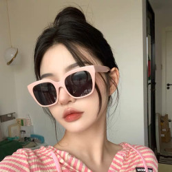 嫩粉色墨镜女ins网红太阳眼镜潮大框显瘦墨镜遮阳防紫外线太阳镜