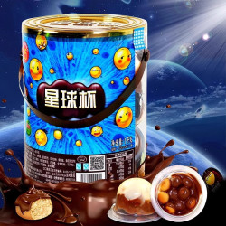 星球杯 甜甜乐星球杯桶装大杯夹心巧克力饼干儿童休闲办公零食年货批发