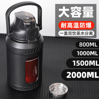 晋康 防摔玻璃杯大容量水杯耐高温防爆便携超大耐热水壶大号简约