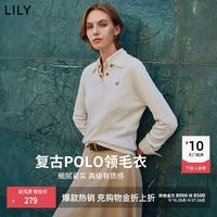 LILY 2026秋新款老钱风绞花针织衫上衣