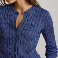 送礼佳品：RALPH LAUREN 女士棉混纺绞花针织开衫