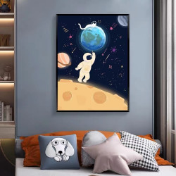 （真心易画）宇航员太空人diy抽象星空月球手工填色涂色填充油彩画