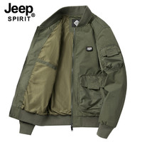 JEEP SPIRIT JEEPSPIRIT夹克男秋季棉衣潮牌棒球领多口袋加厚新款工装外套男款